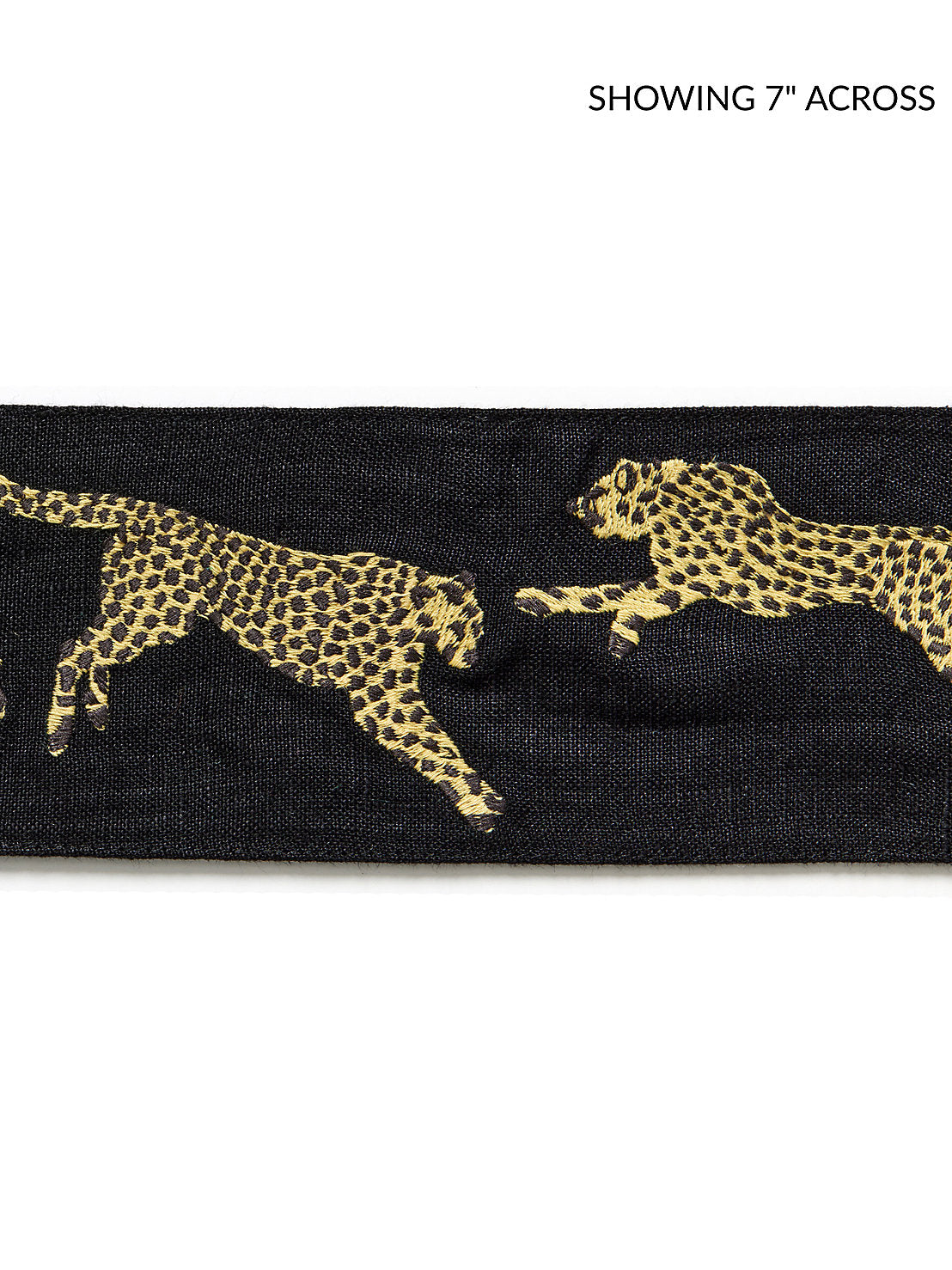 Leaping Cheetah Embrdry Tape - Black Magic - Scalamandre Trim