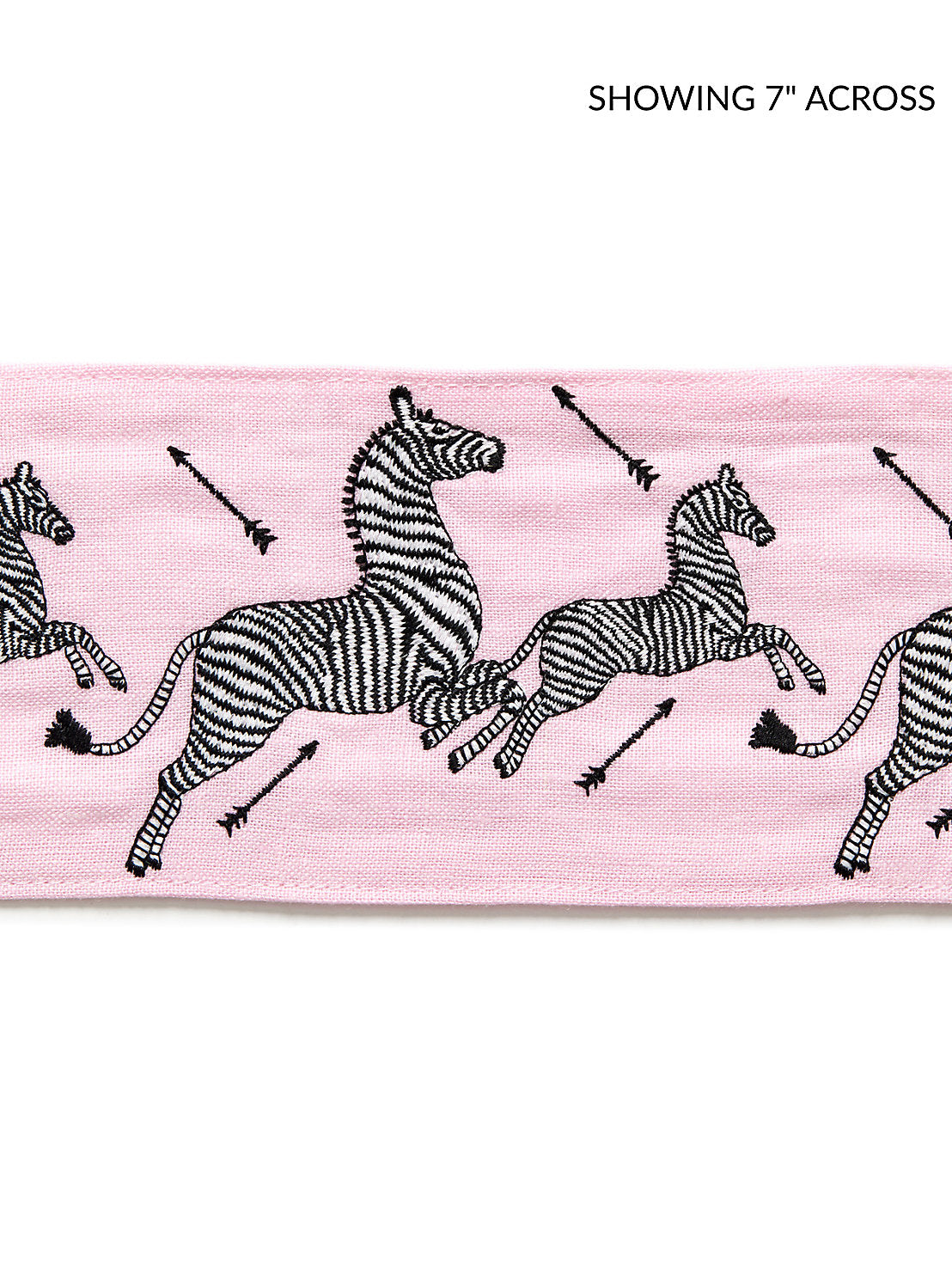 Zebras Embroidered Tape - Peony - Scalamandre Trim