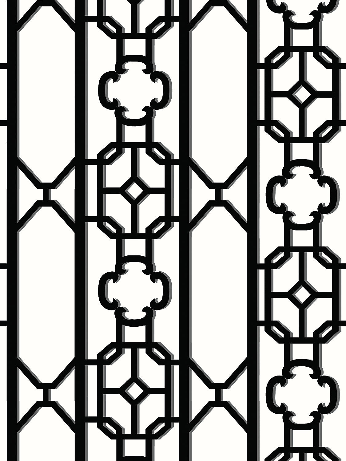 Joanna Fret - Onyx - Scalamandre Wallpaper