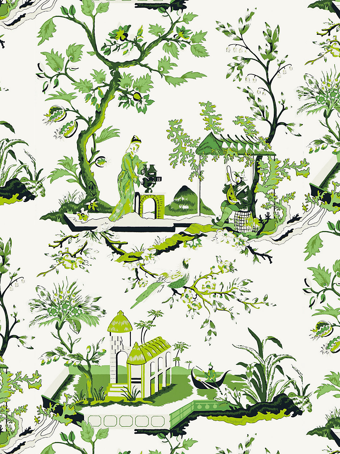 Ch'In Ling - Jade - Scalamandre Wallpaper