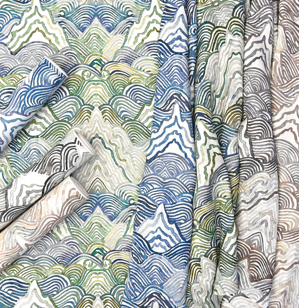 Shangri La - Indigo - KRAVET COUTURE Fabric