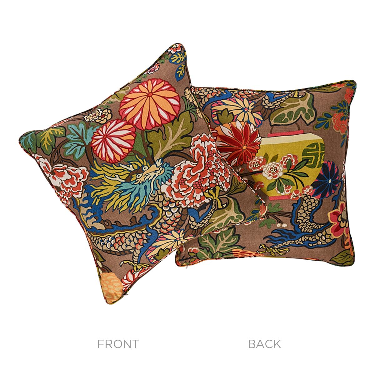 Chiang Mai Dragon - Mocha - SO17327406 - 22" x 22" - Schumacher Pillow