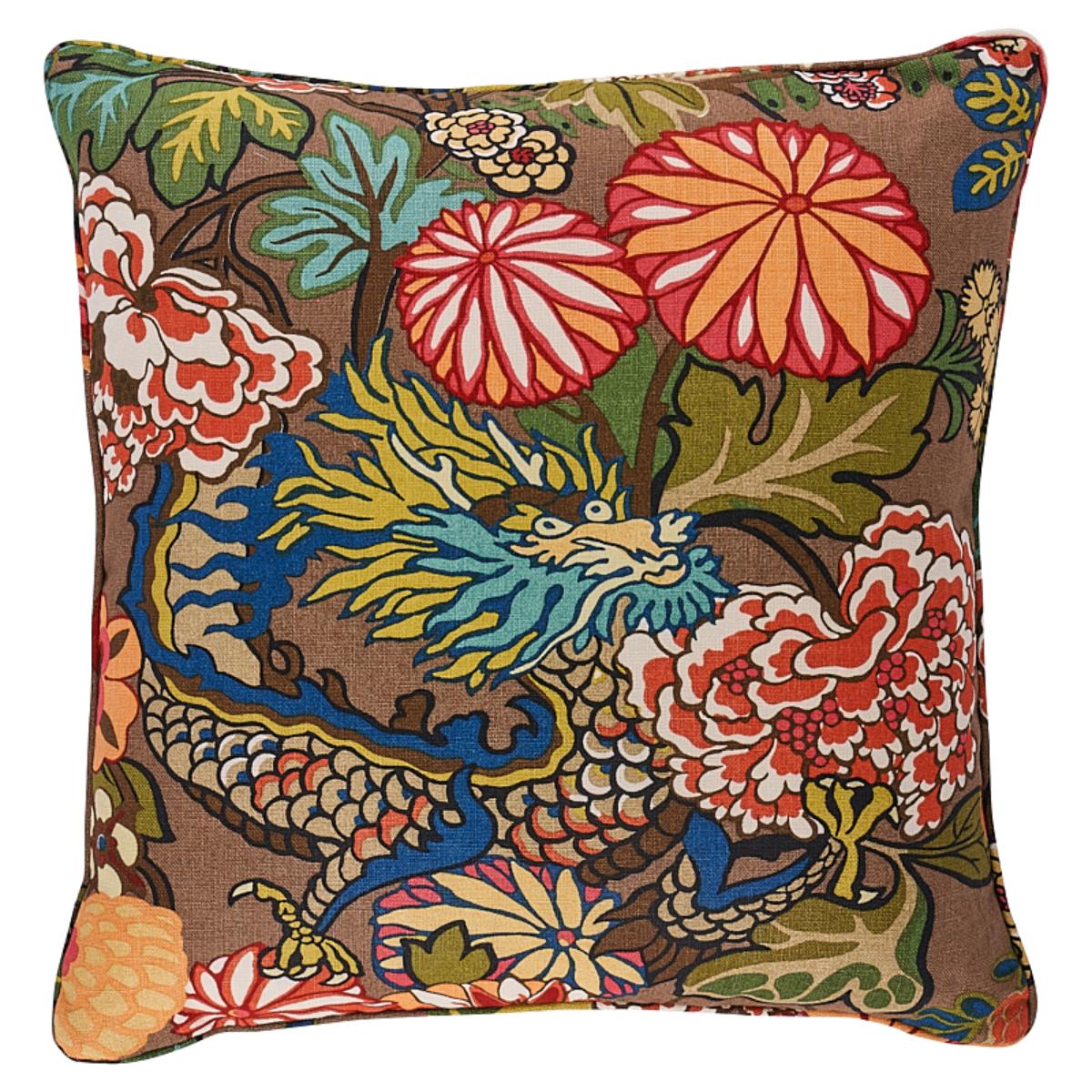 Chiang Mai Dragon - Mocha - SO17327406 - 22" x 22" - Schumacher Pillow