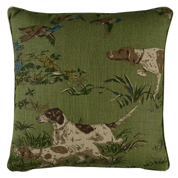 Pointers Pillow – Meadow - SO17516406 - 22" x 22" - Schumacher Pillow - Schumacher Pillow