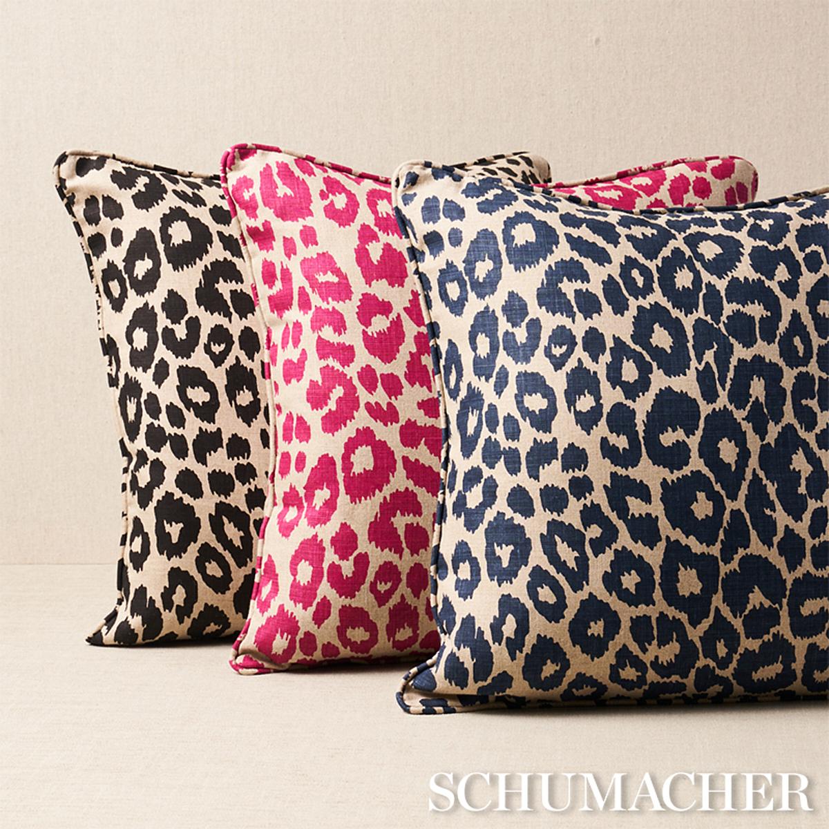 Schumacher Pillow – Iconic Leopard – Fuchsia/Natural - SO17572306 - 22" x 22"