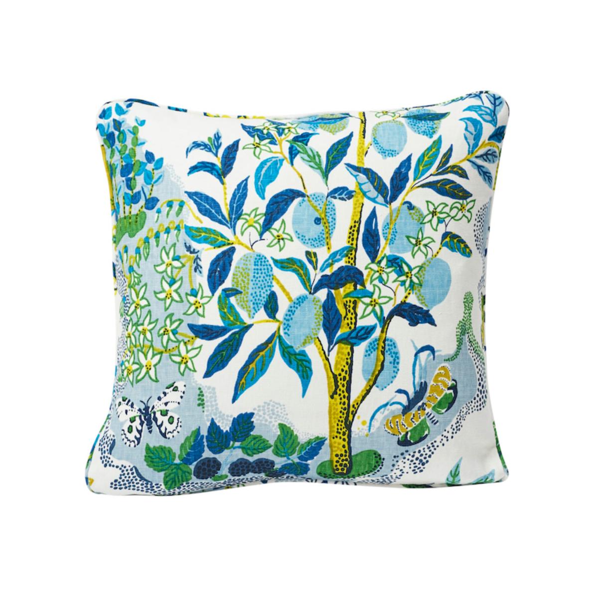 Schumacher Pillow -Citrus Garden - Pool - SO17576106 - 22" x 22"