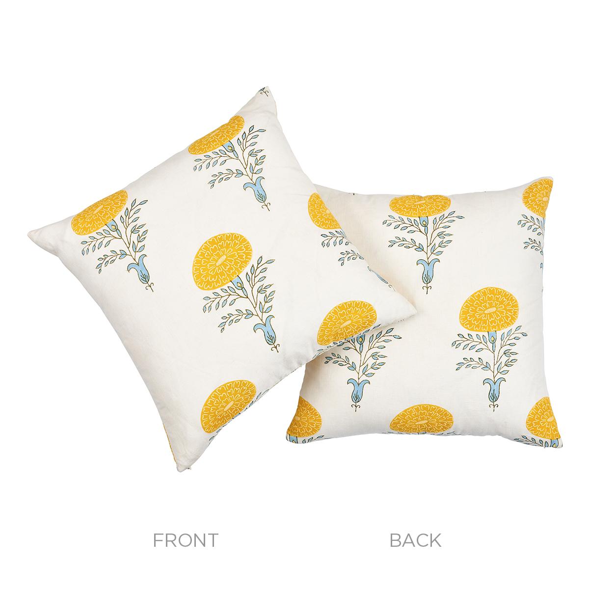 Schumacher Pillow – Marigold – Yellow - SO17932006 - 22" x 22"