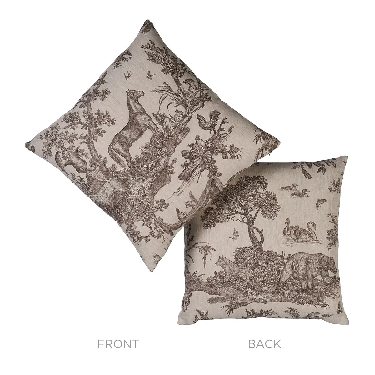 Schumacher Pillow – Western Toile – Sepia - SO18227106 - 22" x 22"