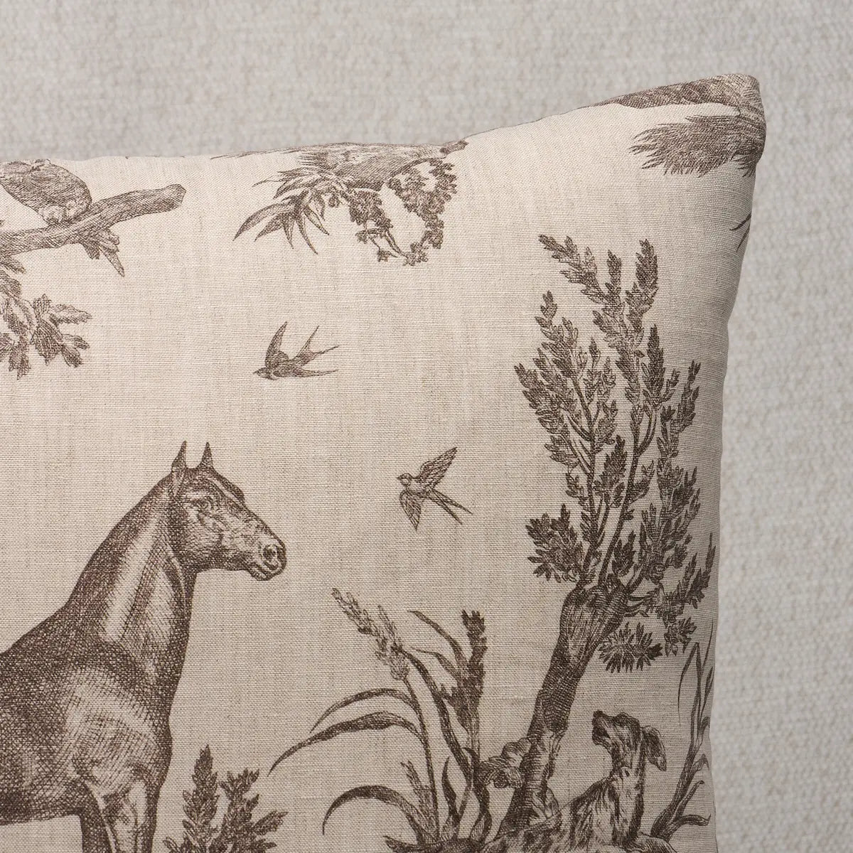 Schumacher Pillow – Western Toile – Sepia - SO18227106 - 22" x 22"