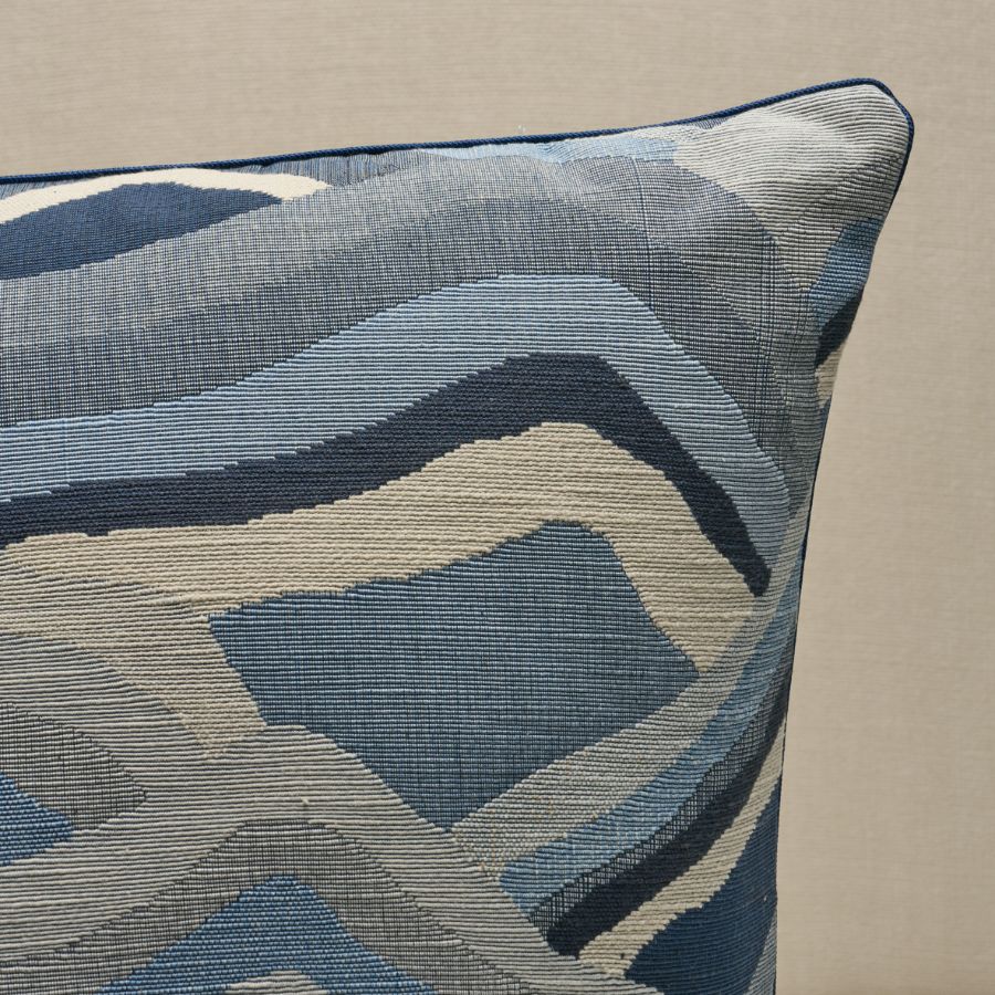 Schumacher Avala Hills Pillow pillow in Ocean, 22" x 22" view 2 - Schumacher Pillow