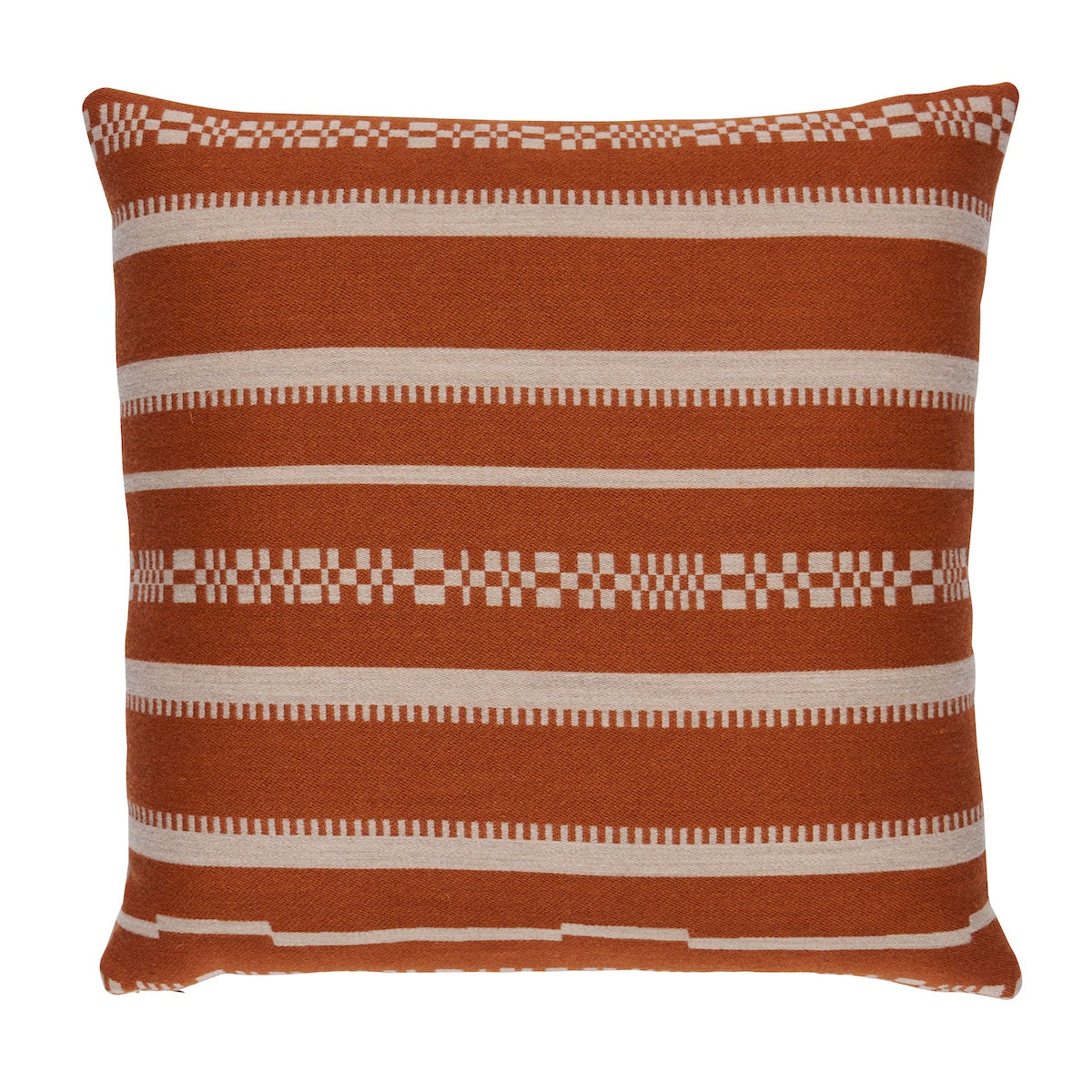 Schumacher Skyline Stripes Pillow pillow in Burnt Orange, 22" x 22" view 2 - Schumacher Pillow