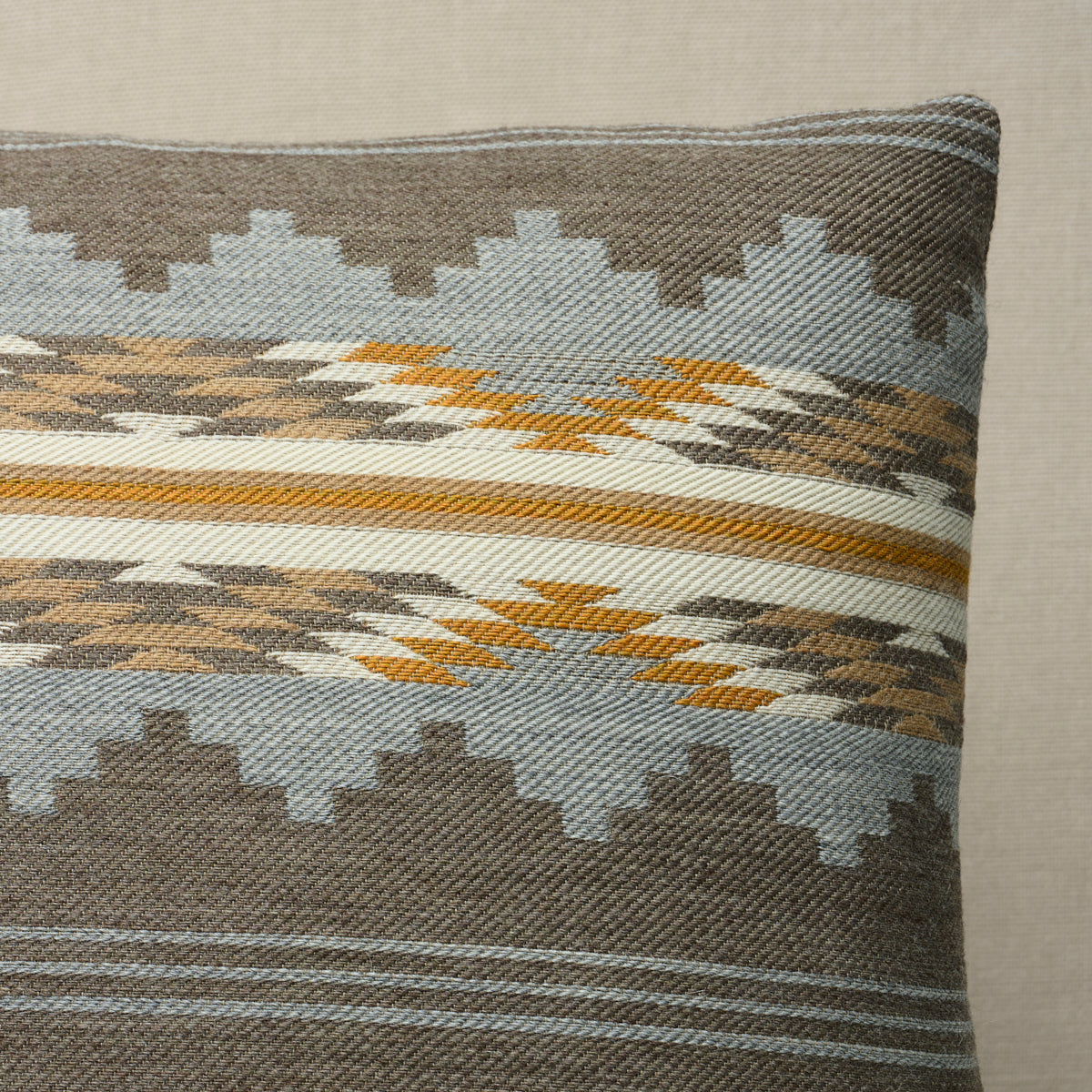 Schumacher Monsoon Pillow pillow in Neutral, 22" x 22" view 2 - Schumacher Pillow