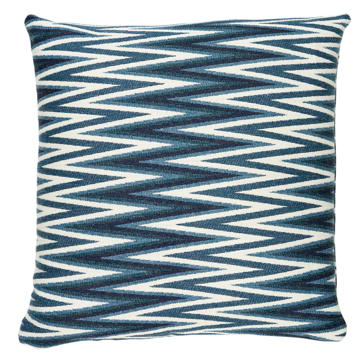 Schumacher Wedge Weave Pillow pillow in Blue, 22" x 22" - Schumacher Pillow
