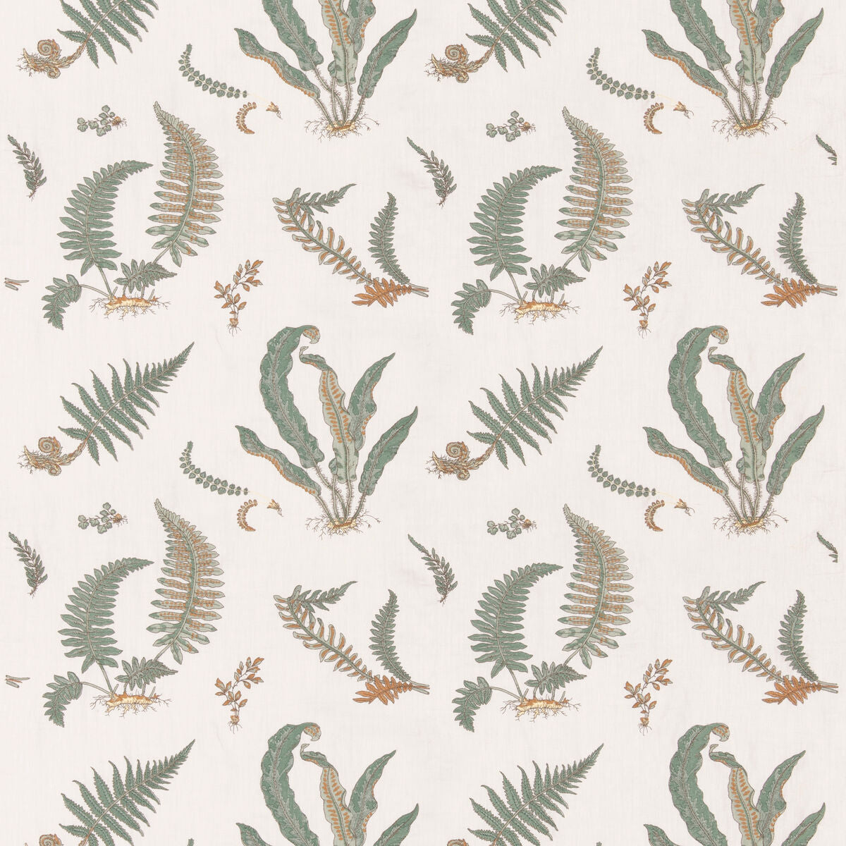 Ferns Embroidery - Verdigris - G P & J Baker Fabric