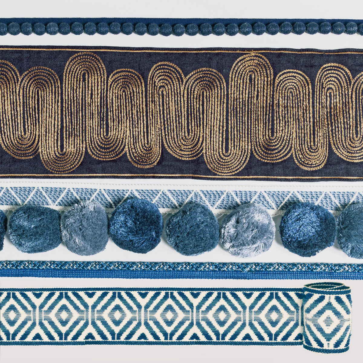 Ischia Tape - Gold/Navy - KRAVET COUTURE Trim