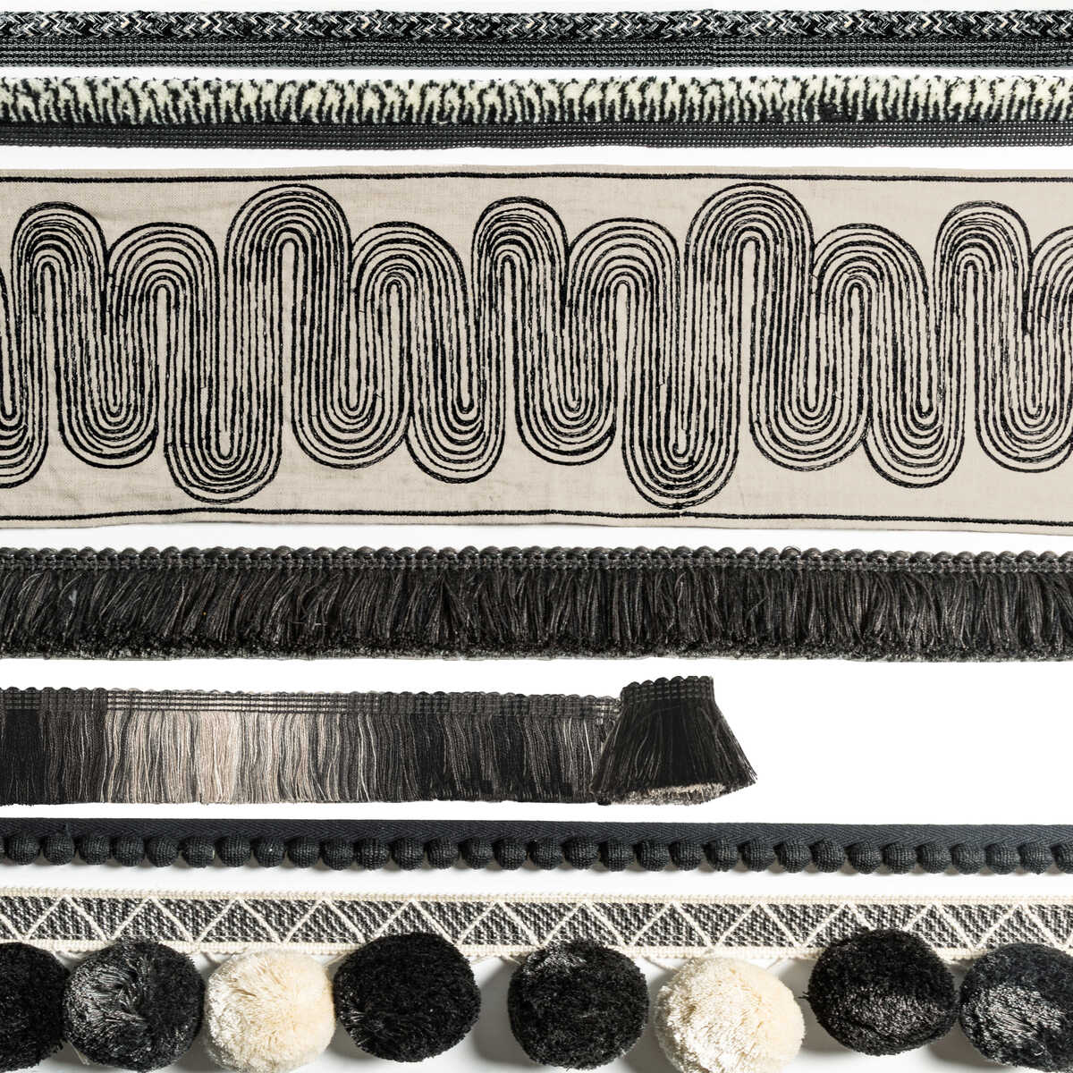 Daintree Fringe - Noir - KRAVET COUTURE Trim