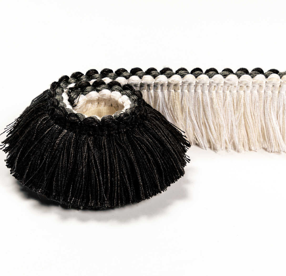 Sojourn Fringe - Ivory/Noir - KRAVET COUTURE Trim