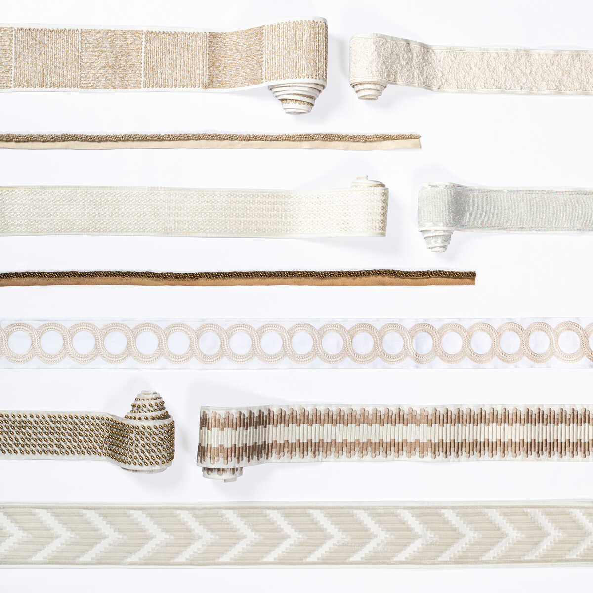 Chevron Velvet Tape - Blanc - KRAVET COUTURE Trim