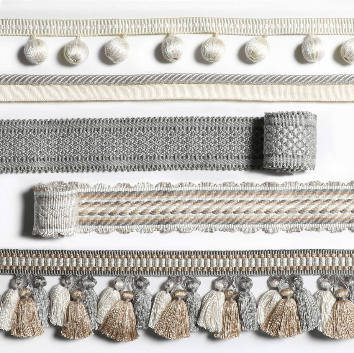 Claude Ball Fringe - Snow - BRUNSCHWIG & FILS Recortar