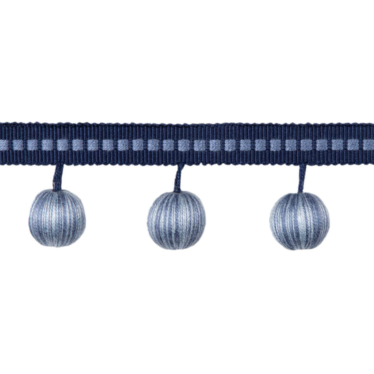 Claude Ball Fringe - Blue - BRUNSCHWIG & FILS Recortar