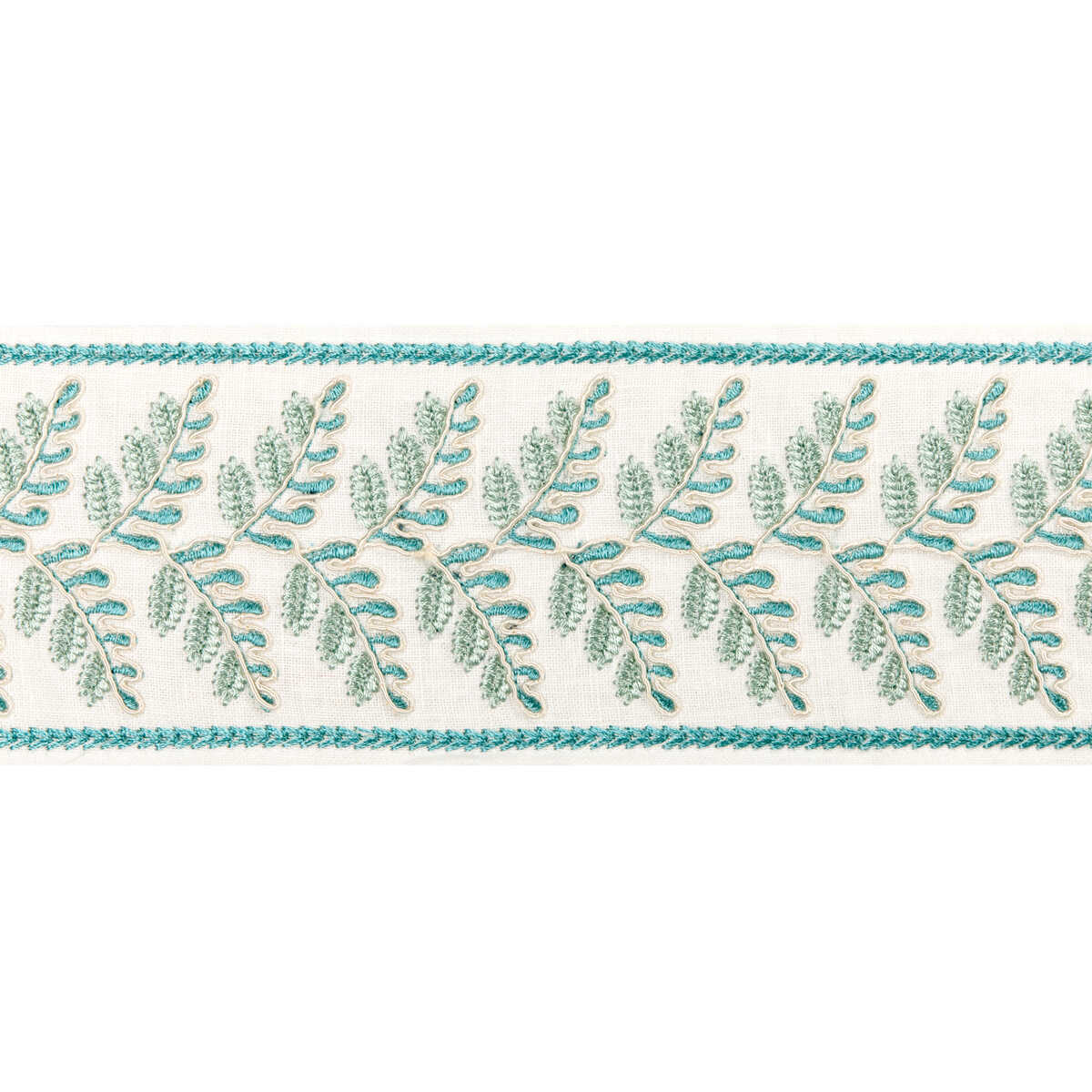 Fougere Border - Aqua - BRUNSCHWIG & FILS Trim