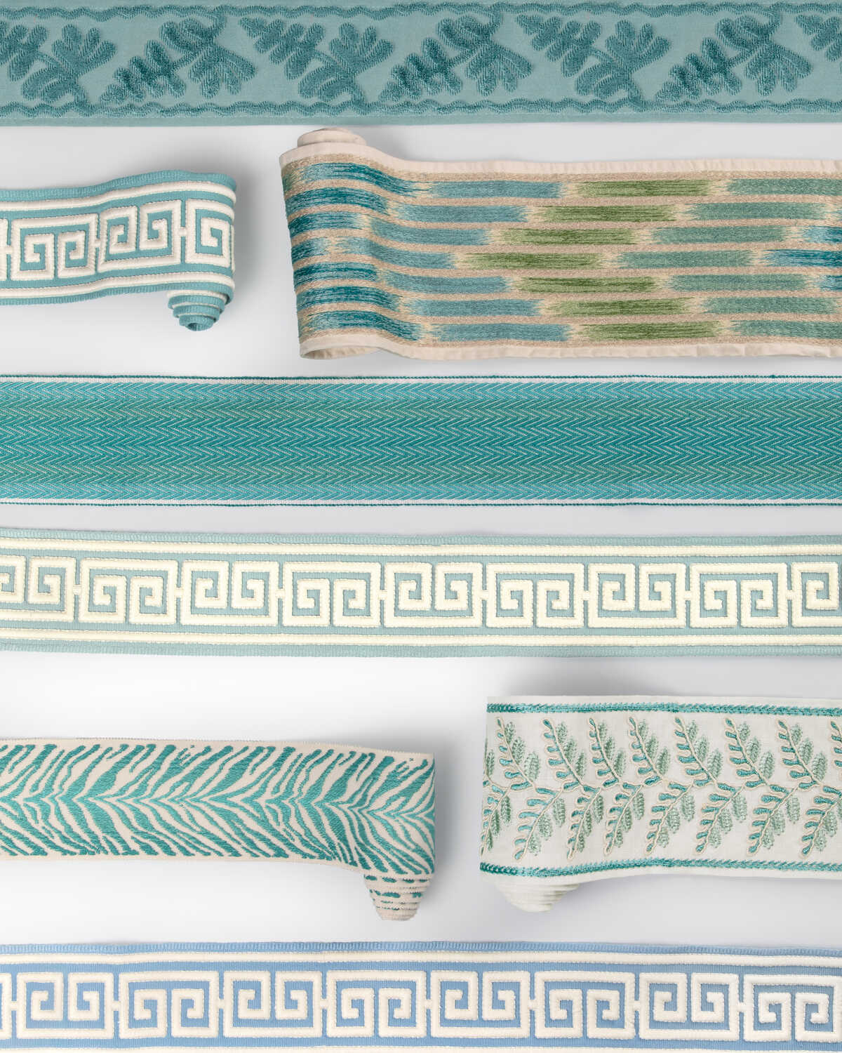 Fougere Border - Aqua - BRUNSCHWIG & FILS Trim