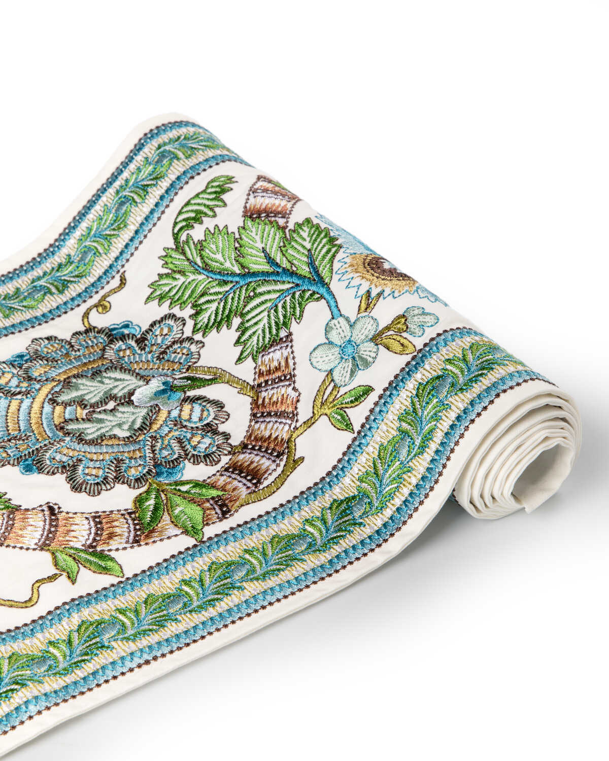 Lauris Border - Aqua/Leaf - BRUNSCHWIG & FILS Trim