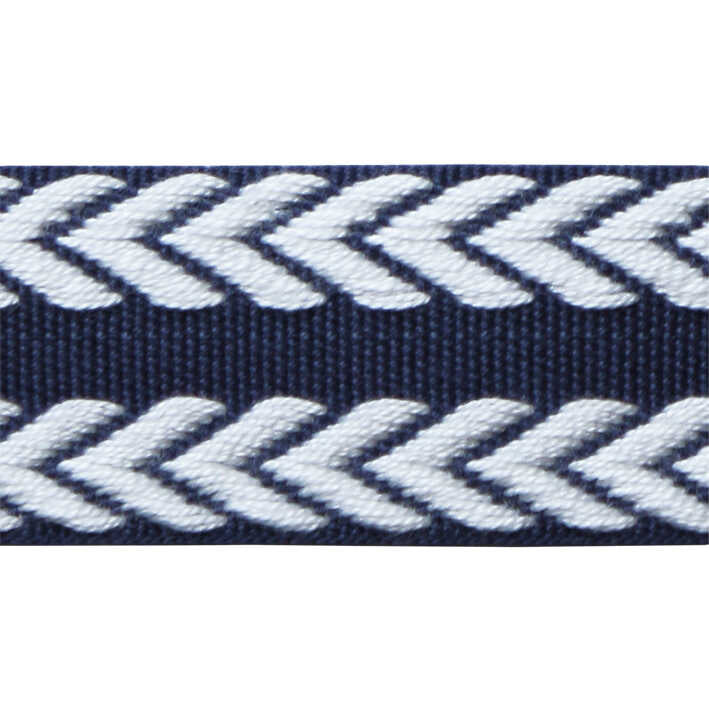 Chevron Braid - Navy & White - LEE JOFA Trim
