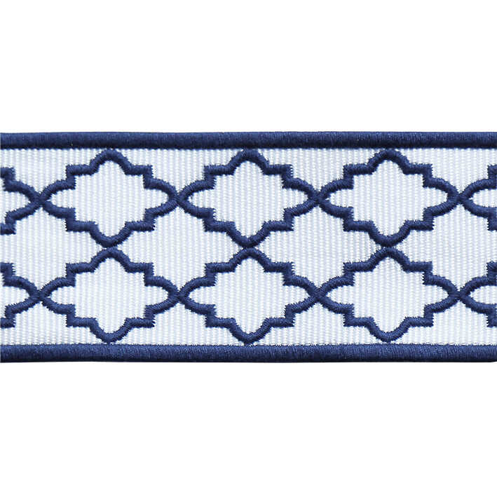 Moroccan Emb Border - Navy