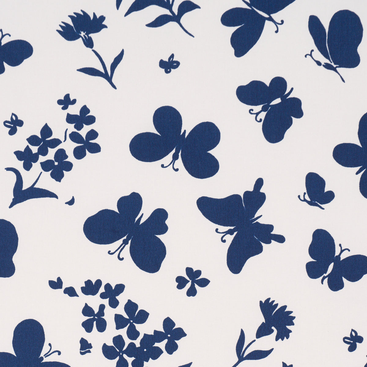 Butterflies - Navy - Schumacher TL400002 Fabric - Schumacher Fabric