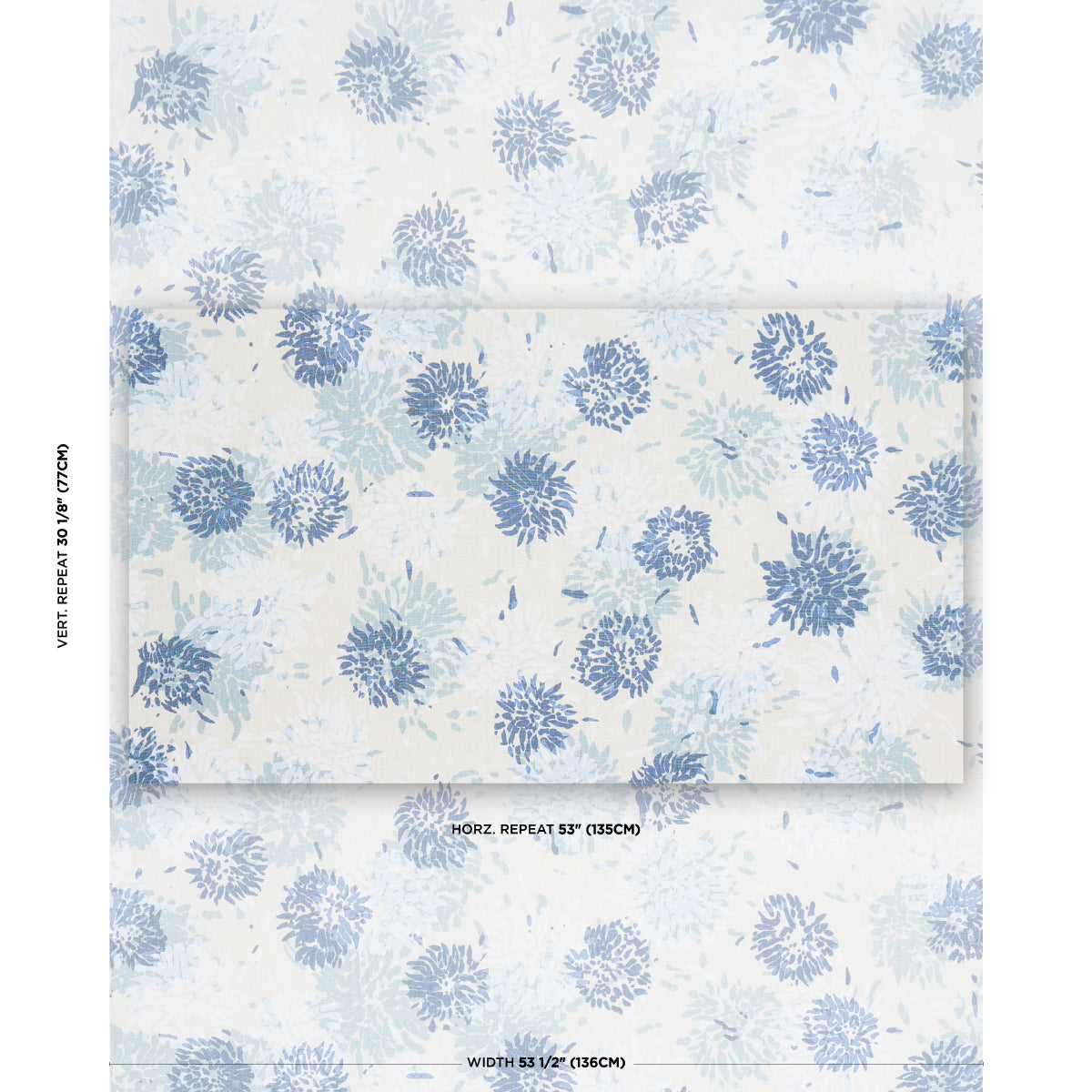 CHRYSANTHEMUM-BY-TILLETT-BLUES-SCHUMACHER-TL400013 - Schumacher Fabric