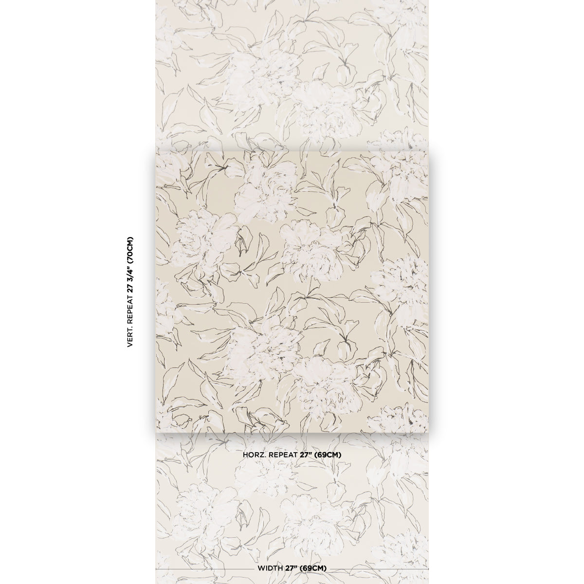 PEONY-SILHOUETTE-GRAPHITE-SCHUMACHER-TL800011 - Schumacher Wallpaper