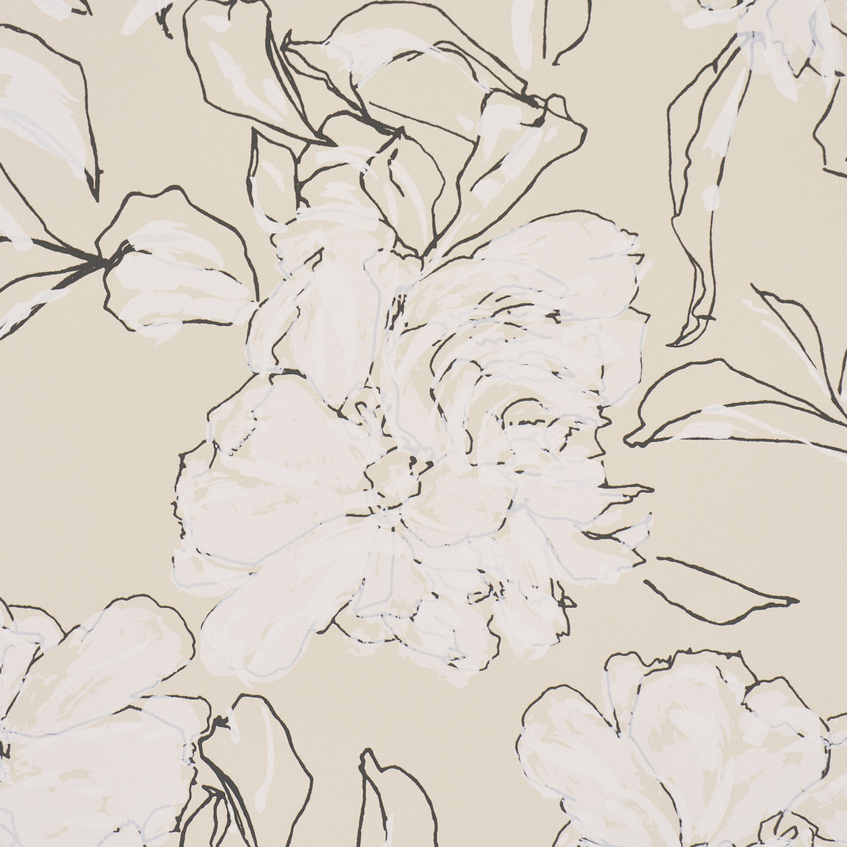 PEONY-SILHOUETTE-GRAPHITE-SCHUMACHER-TL800011 - Schumacher Wallpaper