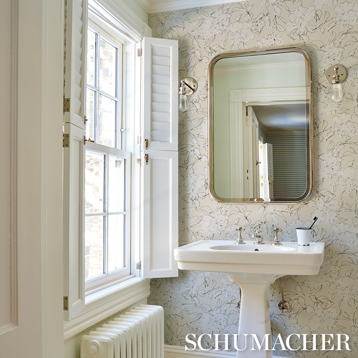 PEONY-SILHOUETTE-GRAPHITE-SCHUMACHER-TL800011 - Schumacher Wallpaper
