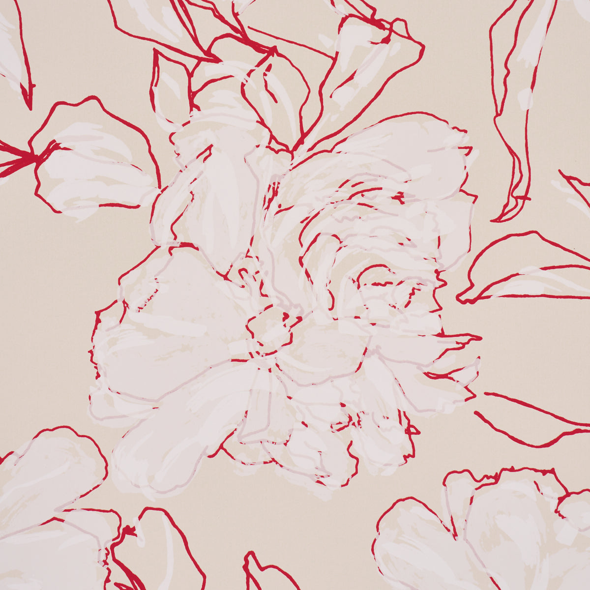 PEONY-SILHOUETTE-RED-SCHUMACHER-TL800012 - Schumacher Wallpaper