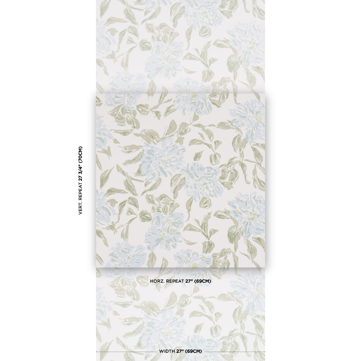 PEONY-GREEN-SOFT-BLUE-SCHUMACHER-TL800020 - Schumacher Wallpaper