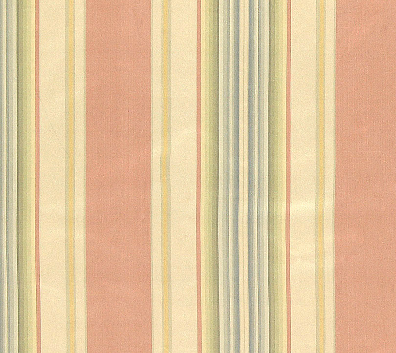 Austin Stripe - Beige, Rose & Blue - Scalamandre Fabric