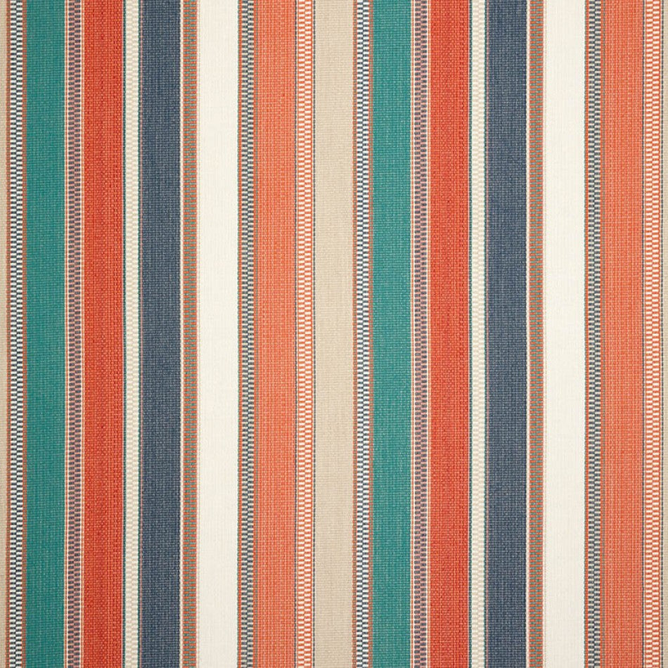 Color: Blue, Color: Orange Coral Rust, Color: Multi, Material: 100% Sunbrella Acrylic, Mildew Resistant: Yes, Pattern Direction: Top To Bottom, Recommended Use: Indoor Outdoor Upholstery Cushion Pillow Drapery, Warranty: 5 Year, Water Repellent: Yes, Width: 54", Type: Stripe, Pattern Direction: Up the roll, Repeat: N/A