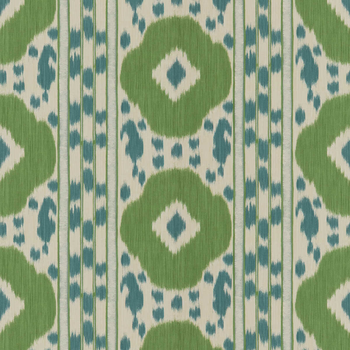 Varkala Print - Teal/Green - BRUNSCHWIG & FILS Fabric