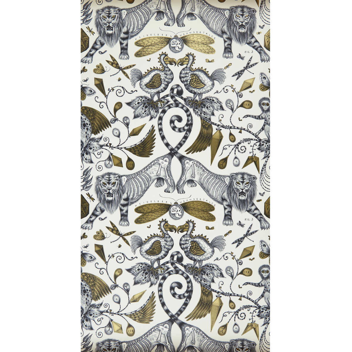 Extinct - Gold - CLARKE AND CLARKE Papel pintado
