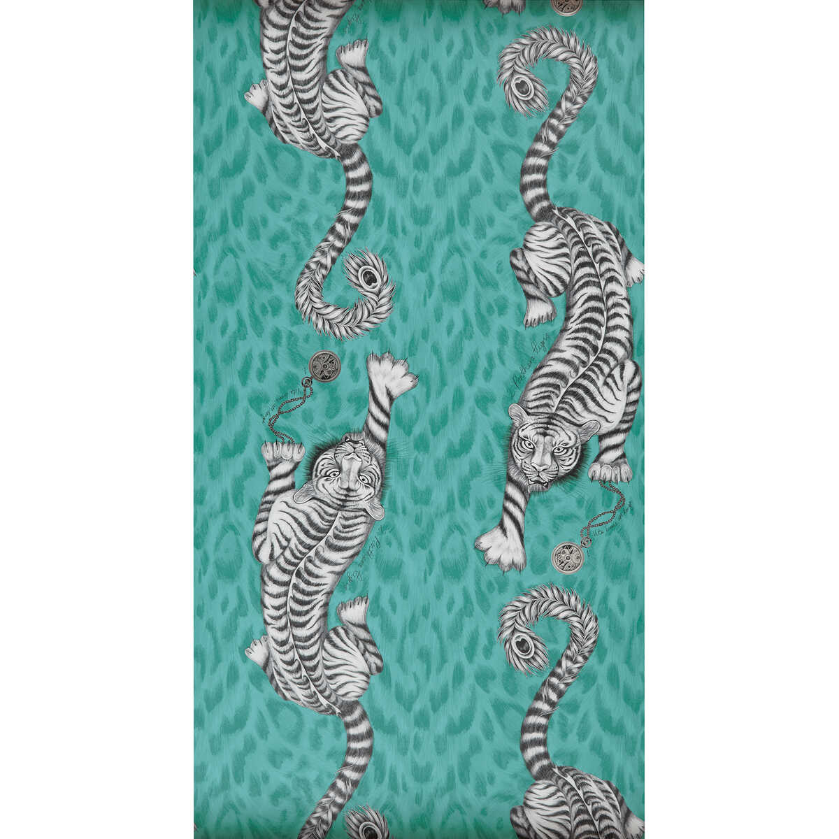 Tigris - Teal - CLARKE AND CLARKE Wallpaper