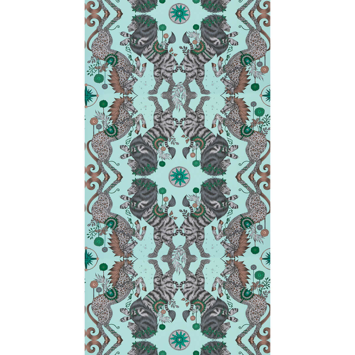 Caspian Wp - Aqua - CLARKE AND CLARKE Wallpaper