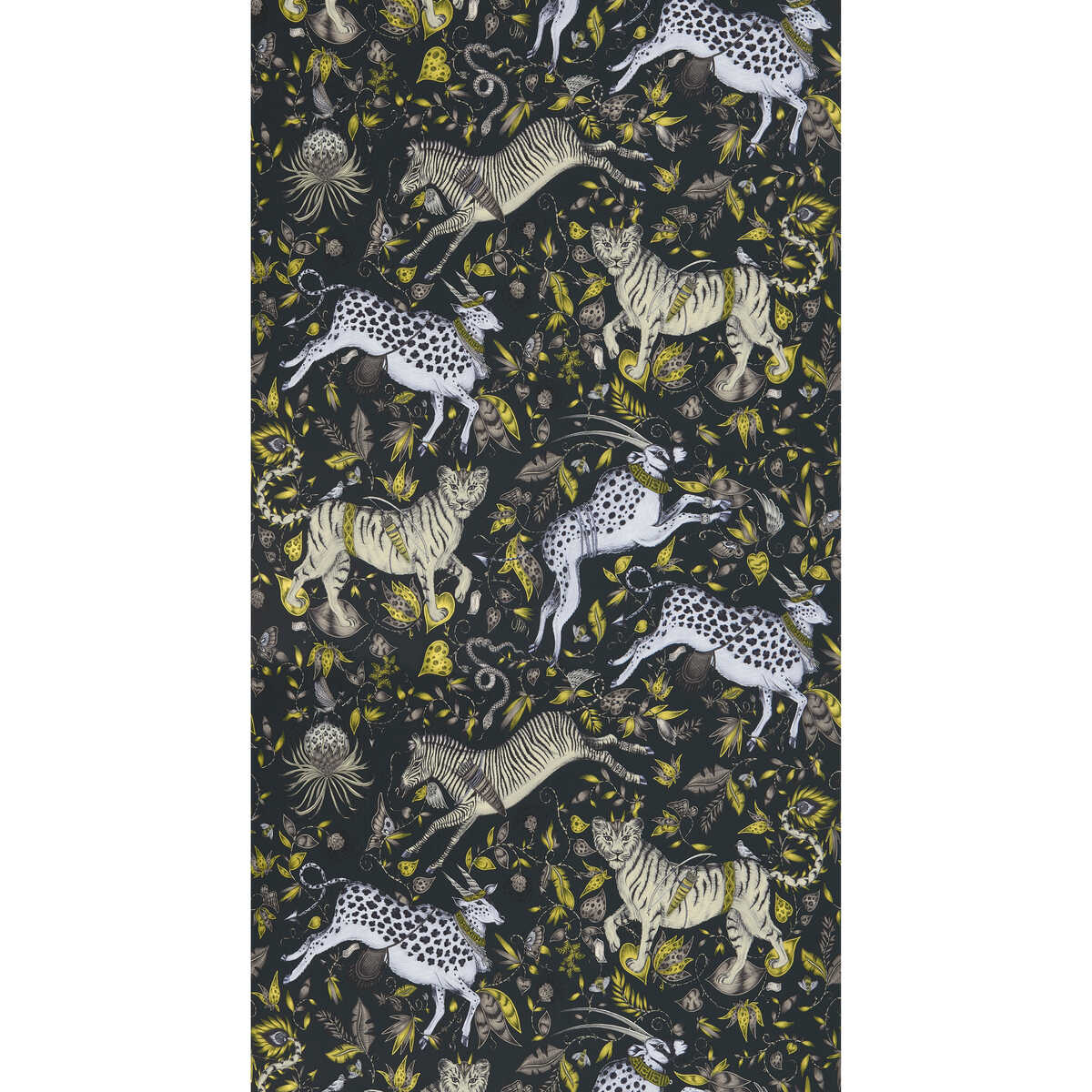 Protea - Charcoal - CLARKE AND CLARKE Wallpaper