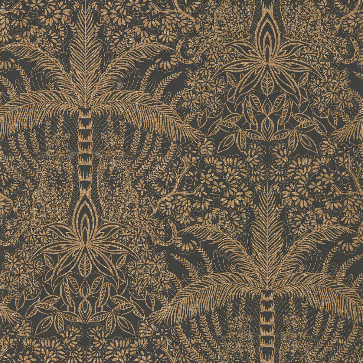 Leopardo - Antique/Noir Wp - CLARKE AND CLARKE Wallpaper