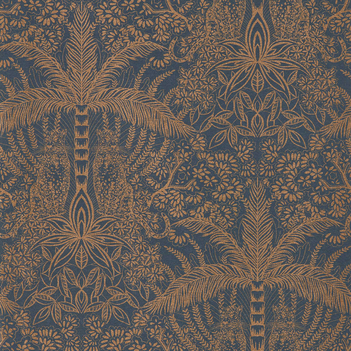 Leopardo - Copper/Midnight Wp - CLARKE AND CLARKE Wallpaper
