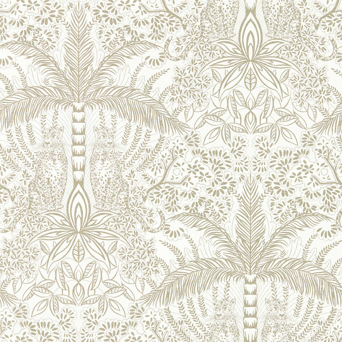 Leopardo - Gold/Ivory Wp - CLARKE AND CLARKE Wallpaper