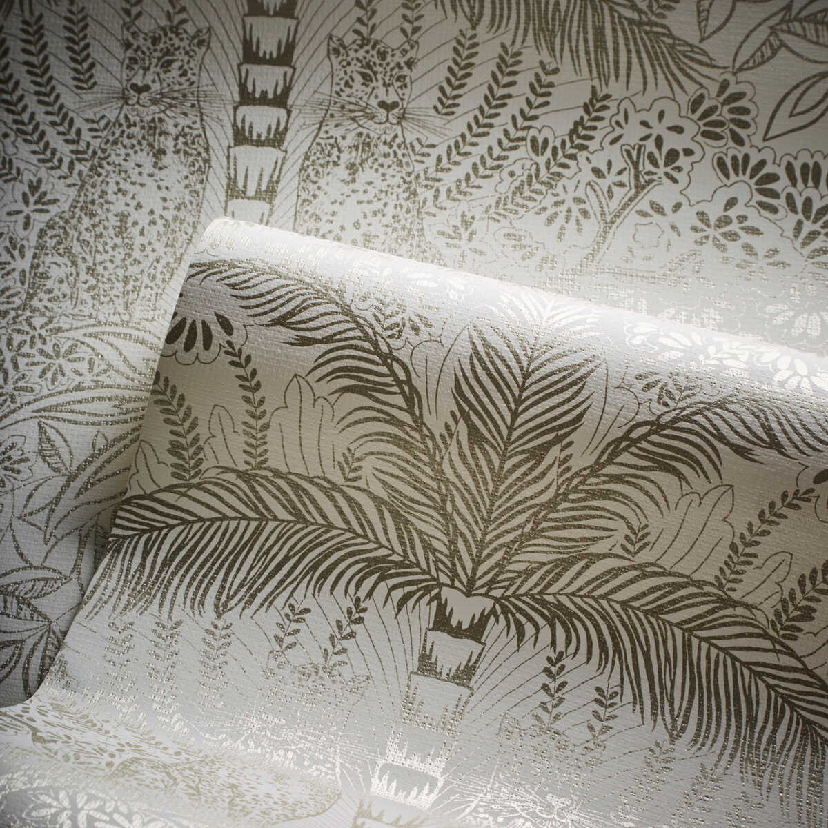 Leopardo - Gold/Ivory Wp - CLARKE AND CLARKE Wallpaper