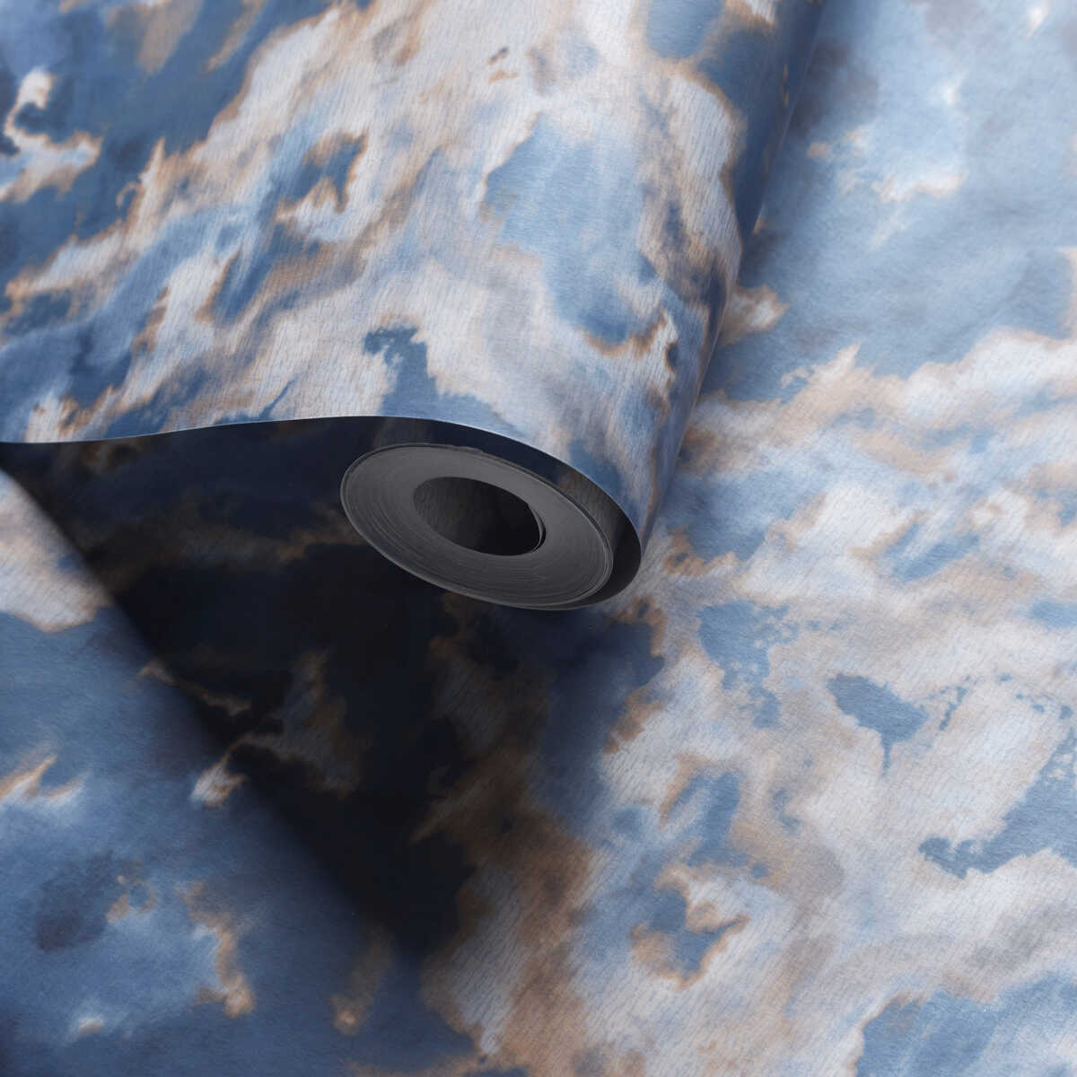 Aqueous - Midnight/Spice Wp - CLARKE AND CLARKE Wallpaper