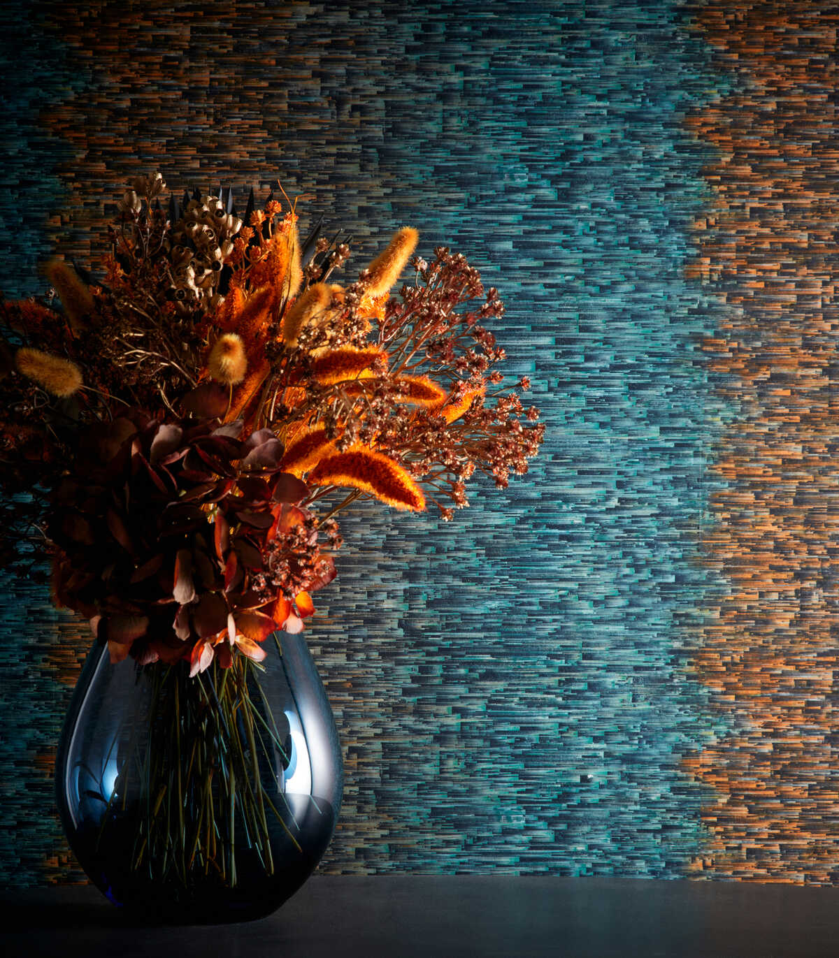 Ombre - Teal/Spice Wp - CLARKE AND CLARKE Wallpaper