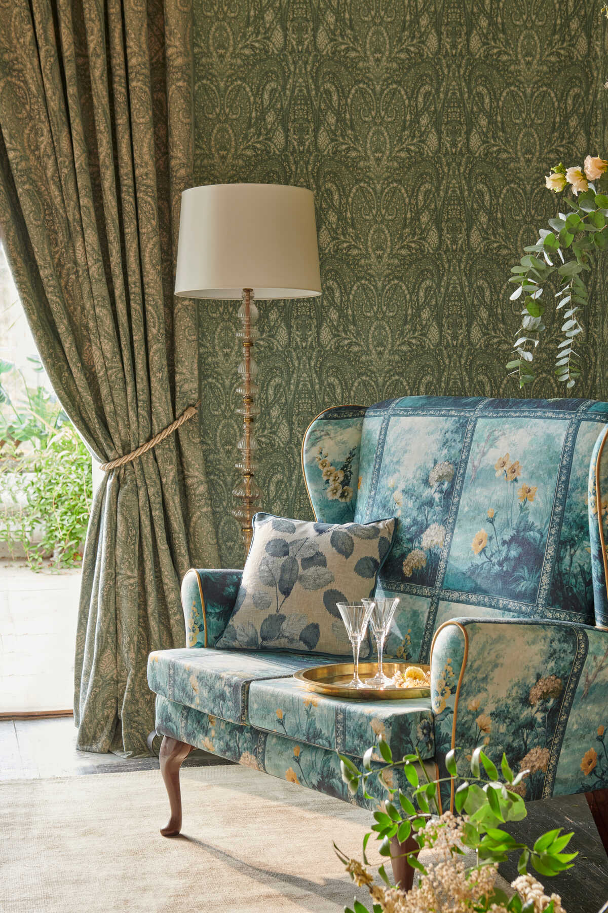 Palacio - Eau De Nil Wp - CLARKE AND CLARKE Wallpaper